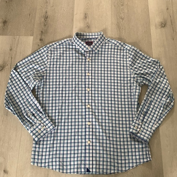 UNTUCKit X-Large Slim Fit‎ Blue Nylon Button Down Shirt - Picture 1 of 14